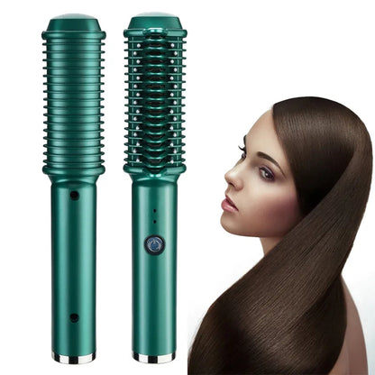 2-in-1 Hair Styling Comb – Curl & Straighten Tool ✨