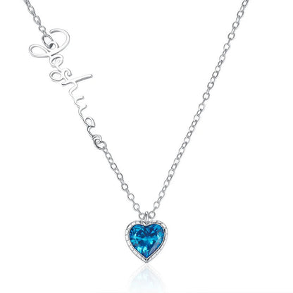Custom Name Birthstone Heart Necklace – Personalized Gift 💖