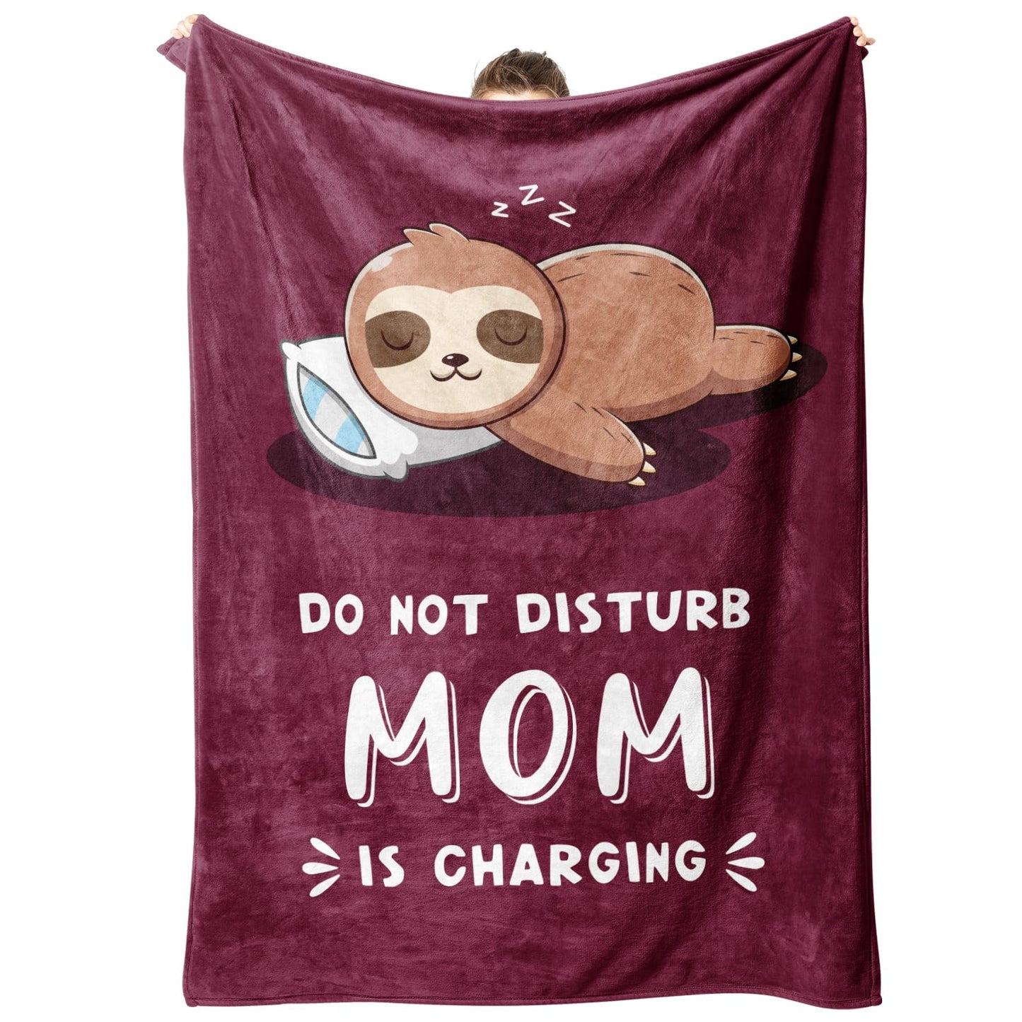 Funny Mom Sloth Blanket – Cozy Gift for Mom (60” x 50”) 💕