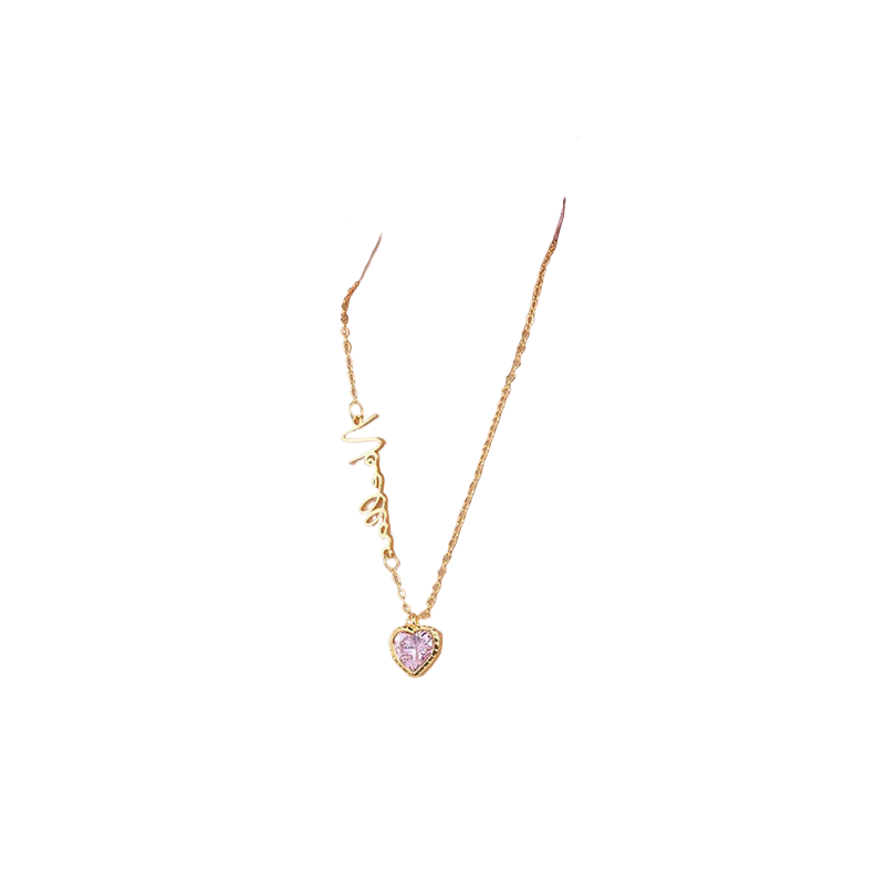 Custom Name Birthstone Heart Necklace – Personalized Gift 💖