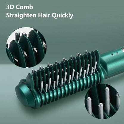 2-in-1 Hair Styling Comb – Curl & Straighten Tool ✨