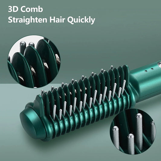 2-in-1 Hair Styling Comb – Curl & Straighten Tool ✨