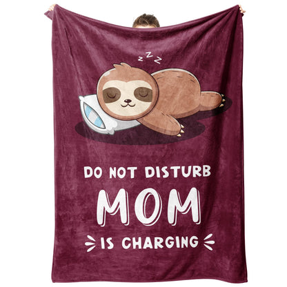 Funny Mom Sloth Blanket – Cozy Gift for Mom (60” x 50”) 💕