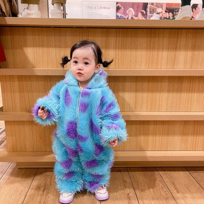 Hooded Baby Animal Jumpsuit – Cute Zip-Up Outfit 🐻👶